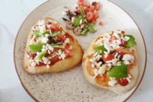 Toppings on Air Fryer Naan Pizza